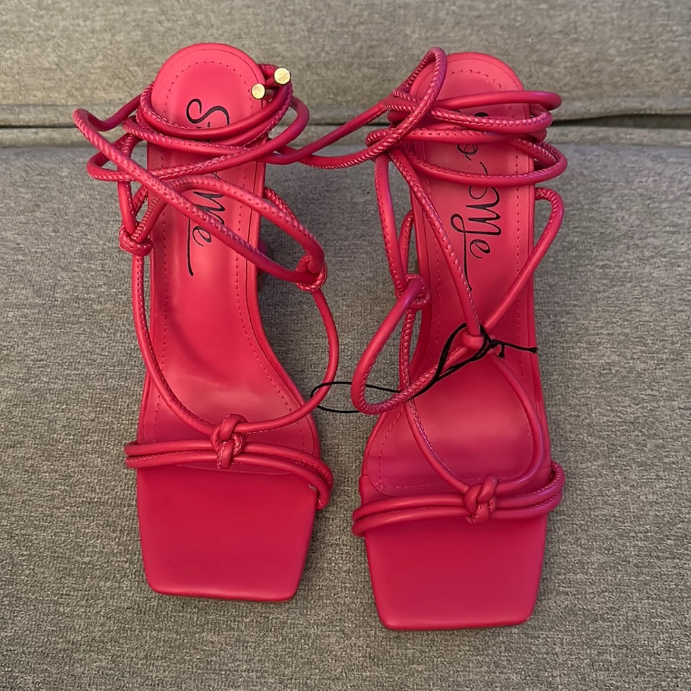 Pink strappy heel